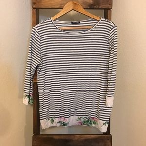 Stripe and Floral Top